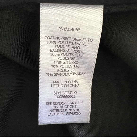 Ashley Park vegan leather notch neck rosette dress 17219 - Picture 8 of 10